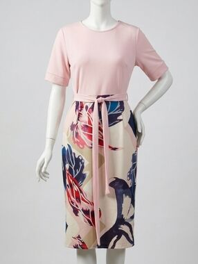 Women's Bodycon Elegant Pencil Dress With Belt Large